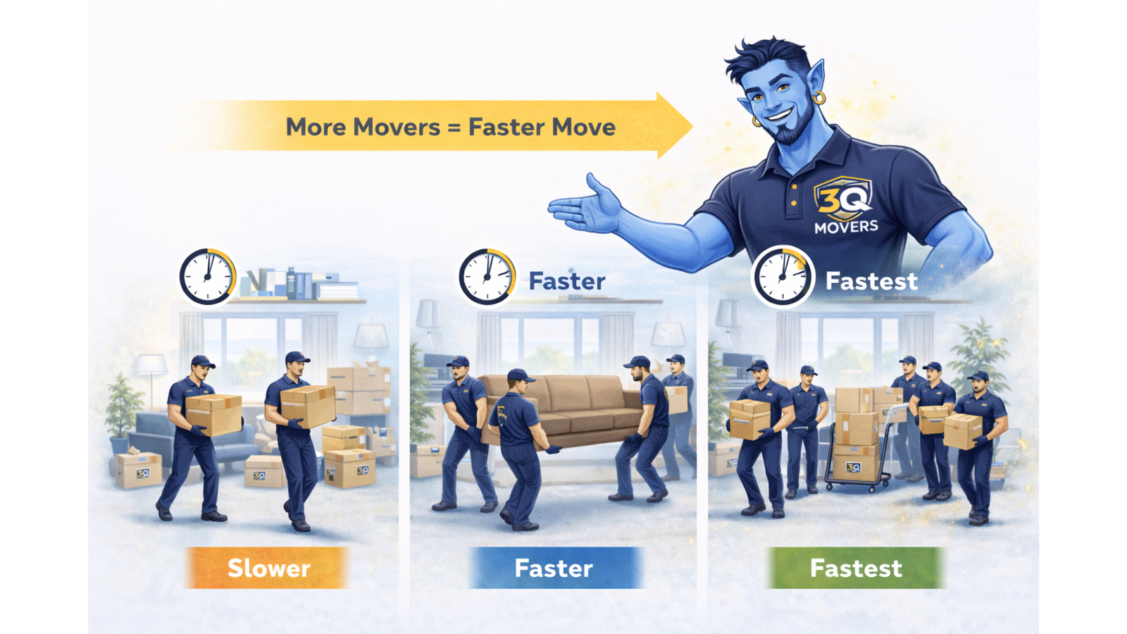 Split scene showing cleaning service and home setup service
